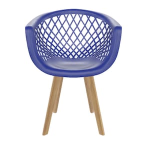 Cadeira de Jantar Web Wood Seat&Co com pés em Madeira - Azul Bic - 1