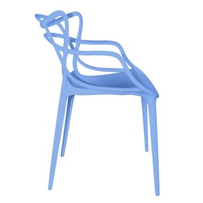 Cadeira de Jantar Berrini Seat&Co com Encosto Fixo - Azul Aço - 3