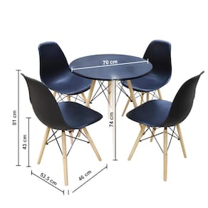 Mesa de Jantar Redonda Eames Seat&Co com 4 Cadeiras