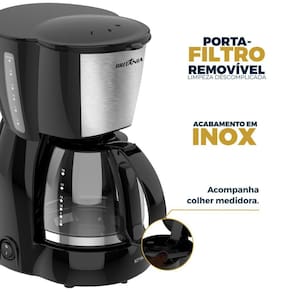 Cafeteira Elétrica Britânia BCF19 18 xícaras - Preto e Inox