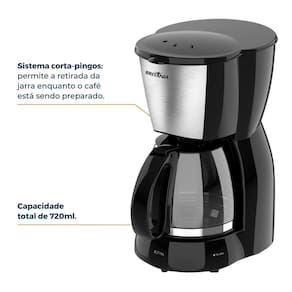 Cafeteira Elétrica Britânia BCF19 18 xícaras - Preto e Inox