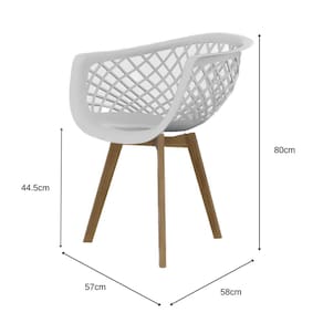 Cadeira de Jantar Web Wood Seat&Co com pés em Madeira - Branco - 3