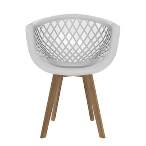 Cadeira de Jantar Web Wood Seat&Co com pés em Madeira - Branco - 1