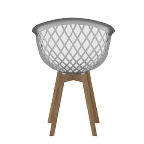 Cadeira de Jantar Web Wood Seat&Co com pés em Madeira - Branco - 2