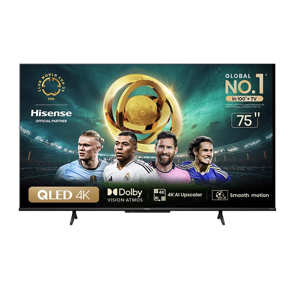 Smart TV 75" UHD 4K QLED Hisense 75Q6N Google TV com HDR10+, Dolby Atmos, Modo Esporte, Modo Jogo Plus e Compatível com Alexa