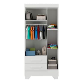 Guarda-roupa Infantil Rodial Adoleta com 3 Portas, 2 Gavetas, 3 Prateleiras e 81 cm de Largura - Branco - 2
