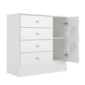 Cômoda Infantil Rodial Stop com 1 Porta, 4 Gavetas e 83 cm de Largura - Branco - 2