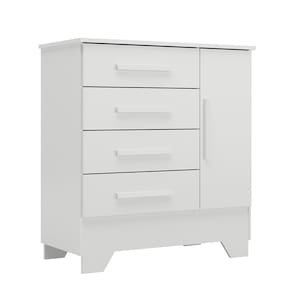 Cômoda Infantil Rodial Catavento com 1 Porta, 4 Gavetas e 83 cm de Largura - Branco - 1