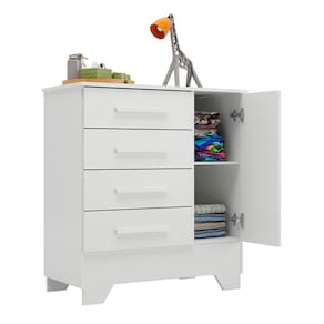 Cômoda Infantil Rodial Catavento com 1 Porta, 4 Gavetas e 83 cm de Largura - Branco - 2