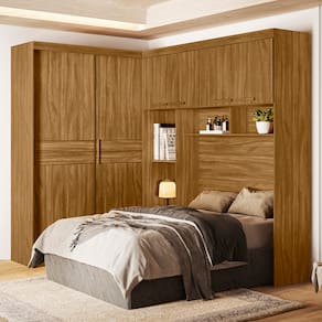 Guarda-roupa Modulado Casal Moval Florença com 6 Portas, 5 Gavetas, 7 Prateleiras e 242cm de Largura