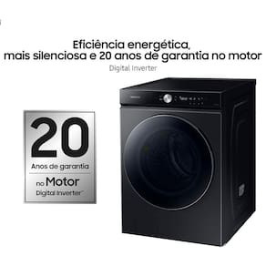 Lavadora de Roupa Smart Samsung 19Kg WF19 com AI Ecobubble e SmartThings Preta - 220V - 3