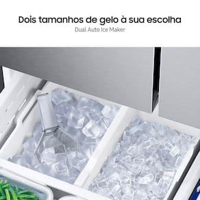 Geladeira Smart Samsung Frost Free French Door RF26 com SpaceMax e All Around Cooling 550L - Inox
