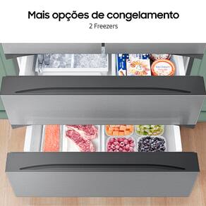 Geladeira Smart Samsung Frost Free French Door RF26 com SpaceMax e All Around Cooling 550L - Inox