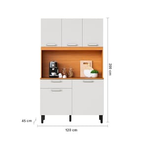 Kit Cozinha Orquídea Itatiaia com 5 portas e 1 gaveta – 120 cm de largura