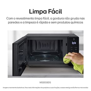 Forno de Micro-ondas LG NeoChef MS3033D com Função limpa fácil e Receitas Pré-programadas - 30 litros - 110V - 2