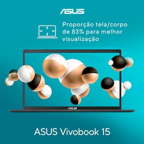 Notebook Asus Vivobook 15 com processador Intel Pentium Gold, 4GB RAM, 128GB SSD, Tela Full HD 15,6" e Windows 11 - X1500EA-EJ4239WS