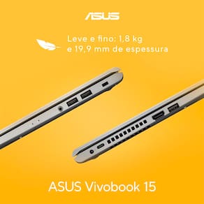 Notebook Asus Vivobook 15 com processador Intel Pentium Gold, 4GB RAM, 128GB SSD, Tela Full HD 15,6" e Windows 11 - X1500EA-EJ4239WS