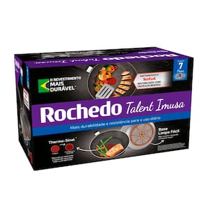 Conjunto de Panelas 7 Peças Rochedo Imusa Talent com Antiaderente Tefal - Cinza