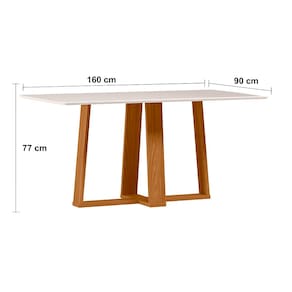 Mesa de Jantar Retangular New Ceval Amsterdam com 6 Cadeiras Estofadas e Revestidas