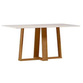 Mesa de Jantar Retangular New Ceval Amsterdam com 6 Cadeiras Estofadas e Revestidas