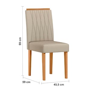 Mesa de Jantar Retangular New Ceval Amsterdam com 6 Cadeiras Estofadas e Revestidas
