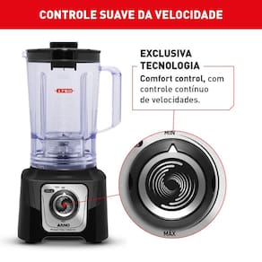 Liquidificador Arno Power Max LN65 Comfort Control 15 Velocidades 1400W - Preto