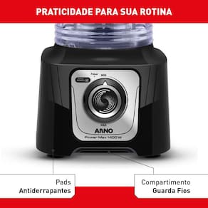 Liquidificador Arno Power Max LN65 Comfort Control 15 Velocidades 1400W - Preto