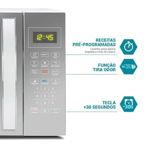 Micro-ondas Philco PMO38E 1400W com Função Manter Aquecido e Tirar Odor – Branco Espelhado