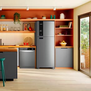 Geladeira Brastemp Duplex BRM55FK Frost Free com Painel Click Black e Turbo Freezer 463L – Inox