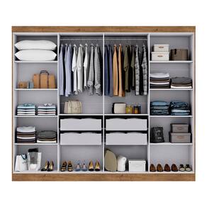 Guarda-roupa Maxel Móveis Royale com 8 Portas, 4 Gavetas, 8 Prateleiras e 2 Cabideiros - Ipê e Off White - 2