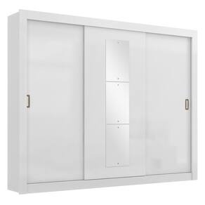 Guarda-Roupa Maxel Móveis Premium com 3 Portas de Correr, 4 Gavetas, 2 Prateleiras e Espelho