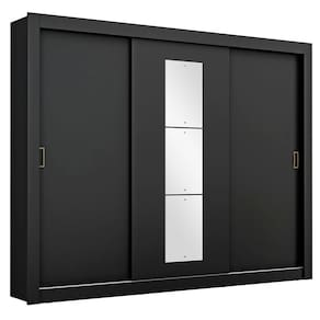 Guarda-Roupa Maxel Móveis Premium com 3 Portas de Correr, 4 Gavetas, 2 Prateleiras e Espelho
