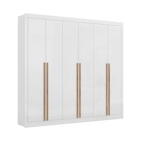 Guarda-roupa Maxel Móveis Thor com 6 Portas, 6 Gavetas, 6 Prateleiras e 2 Cabideiros