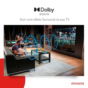 Smart TV 50" 4K Full HD AIWA 50BL02A com Android TV, Dolby Áudio, HDR10+, Wi-fi, Bluetooth, Comando de Voz, Blue Protect e Borda Ultrafina
