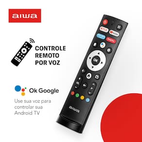 Smart TV 50" 4K Full HD AIWA 50BL02A com Android TV, Dolby Áudio, HDR10+, Wi-fi, Bluetooth, Comando de Voz, Blue Protect e Borda Ultrafina