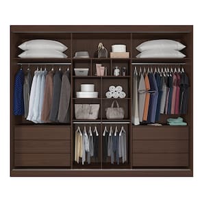 Guarda-Roupa Europa Grécia com espelho, 3 portas de correr, 6 gavetas e 12 prateleiras – 226 cm de largura