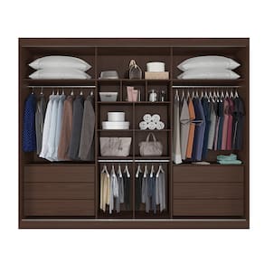 Guarda-Roupa Europa Grécia com espelho, 3 portas de correr, 6 gavetas e 12 prateleiras – 226 cm de largura