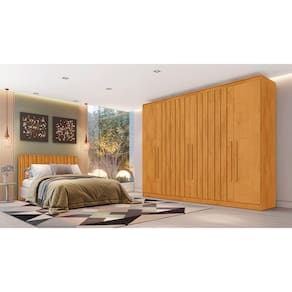 Guarda-Roupa Europa Mademarques Sicilia 6 Portas 4 Gavetas 15 prateleiras 210cm - Peroba - 3