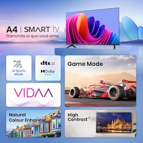Smart TV 40" FHD Hisense 40A4N com DTS Virtual X, Game e Sports Mode, Controle por Voz, Share to TV e Compatível com Alexa
