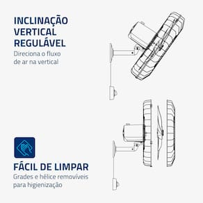 Ventilador de Parede 50cm Mondial Turbo Pro NVP com 5 Pás, 3 Velocidades - Preto