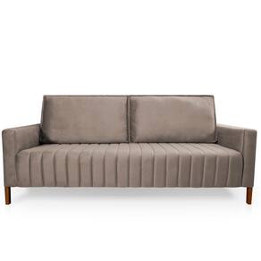 Sofá 3 Lugares Hellen Capriccio Revestido em Veludo - 210cm de Largura - Tabaco - 2