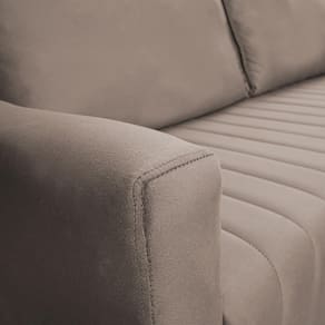 Sofá 3 Lugares Hellen Capriccio Revestido em Veludo - 210cm de Largura - Tabaco - 3