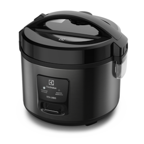 Panela de Arroz Elétrica Electrolux ERC10 Efficient 2 em 1 com Visor Glass por Rita Lobo 7 Xícaras - Preto/Inox