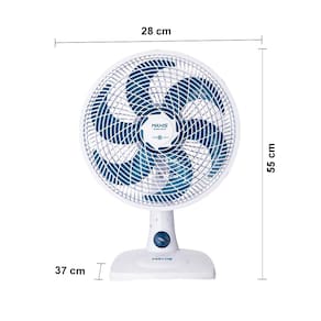 Ventilador de Mesa Mondial Maxis V30MXW 30cm com 6 pás, 3 velocidades e 50W – Branco / Azul