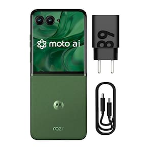 Smartphone Motorola Razr 50 Ultra 5G Forest Green 512GB, 12GB RAM + 12GB RAM Boost, Tela Dobrável 6,9" pOLED e Externa 4", Moto AI Câmera e IPX8