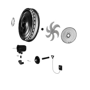 Ventilador de Parede Britânia BVT575 Maxx Force 47cm com 3 Velocidades, 6 Pás e 176W - Preto