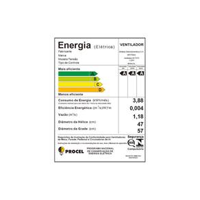 Ventilador de Parede Britânia BVT575 Maxx Force 47cm com 3 Velocidades, 6 Pás e 176W - Preto