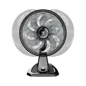 Ventilador de Mesa/Parede Wap Flow Turbo com 8 pás e 3 velocidades 180W - Preto e Cinza