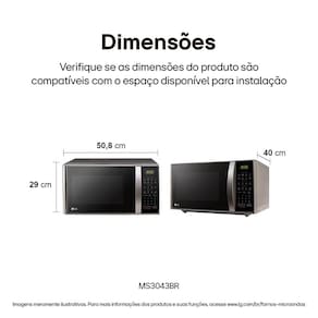 Forno Micro-ondas LG MS3043BR com Função Manter Aquecido e Limpa Fácil - Prata