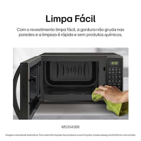 Forno Micro-ondas LG MS3043BR com Função Manter Aquecido e Limpa Fácil - Prata